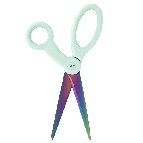 Yoobi Scissors | Adult Size | Green Mint Holographic Design | Great for School, Home or Office Use | Right or Left Handed - Thumbnail 2