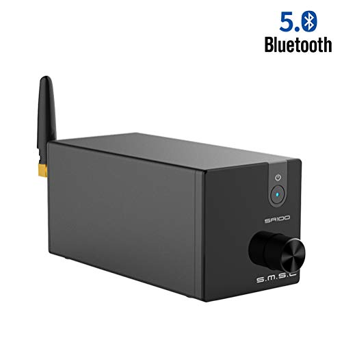 SMSL SA100 2 Channel Stereo Audio Amplifier Bluetooth Receiver Mini Hi-Fi Class D TPA3116 Amp for Home Speakers 50W x 2 (Black)