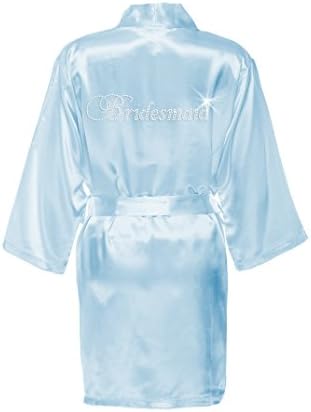 Classy Bride Rhinestone Bridesmaid Satin Robe by