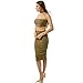 ALAIX Womens Strapless Halter Sleeveless Two Piece Skirt Bodycon Zipper Dresses