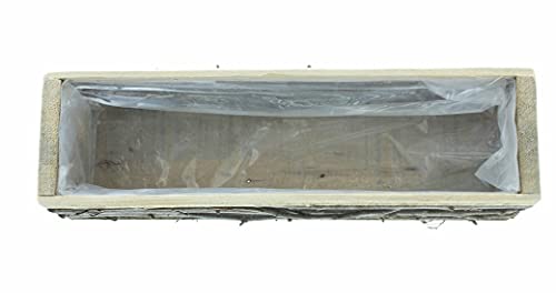 Dekoleidenschaft Pflanzkasten „Zweige“, 45x13 cm, aus recyceltem Holz & Birkenzweigen, Blumenkasten, Pflanzschale… – Bild 5