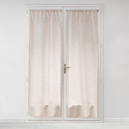 Douceur dinterieur Milza Pair of Straight Curtain Rods, Beige, 2 x 70 x 200 cm