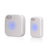 Wireless Doorbell with 1 Remote Button Operating at over 900-feet Range with over 36 Chimes, 4-Level Volume, No Batteries Required for Receiver (White) by Wizvv