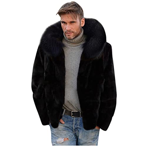 MOKIWI Men Thermal Faux Fur Coat Fleece Super Warm