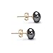 Black AA 6-10mm Freshwater Cultured Pearl Earrings Stud Sterling Silver Settings Cultured Pearls Earring