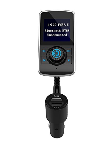 Bluetooth FM Transmitter for Car, Wireless in-Car FM Radio Adapter Car Charger with Dual USB Ports Handsfree Call | AUX Input | HD 3-Modes Music Play| Support TF Card/SD Reader | LCD Display