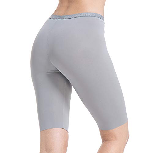 MANCYFIT Slip Shorts for Women Smooth Short Leggings Half Mid Thigh Legging Sleek Undershorts Gray Large - Thumbnail 6