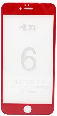 iPhone 6 Plus,6S Plus Screen Protector Film Tempered Glass,4D Full Coverage [Easy Installation], for Apple iPhone 6 Plus,6S Plus 2pcs/lot (6 Plus Red)