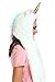 Plush Unicorn Adult Hood Hat with Scarf and Paw Pockets for Women White