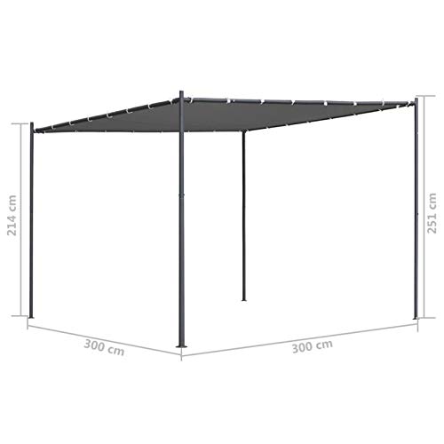 Tidyard Gartenpavillon Mit Schrägdach,Pavillon Pergola Gartenzelt Terrassendach Sonnenschutz Überdachung 300x300x251cm… – Bild 4