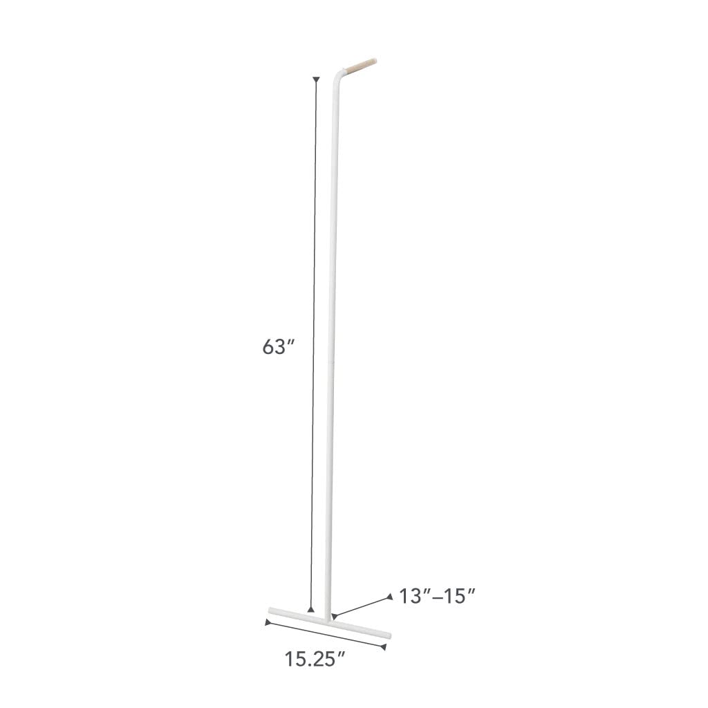 Yamazaki 7550 Slim Coat Hanger Rack, Tower, W 15.2 in (38.5 cm) x D 16.5 in (42 cm) x H 63.0 in (160 cm), White