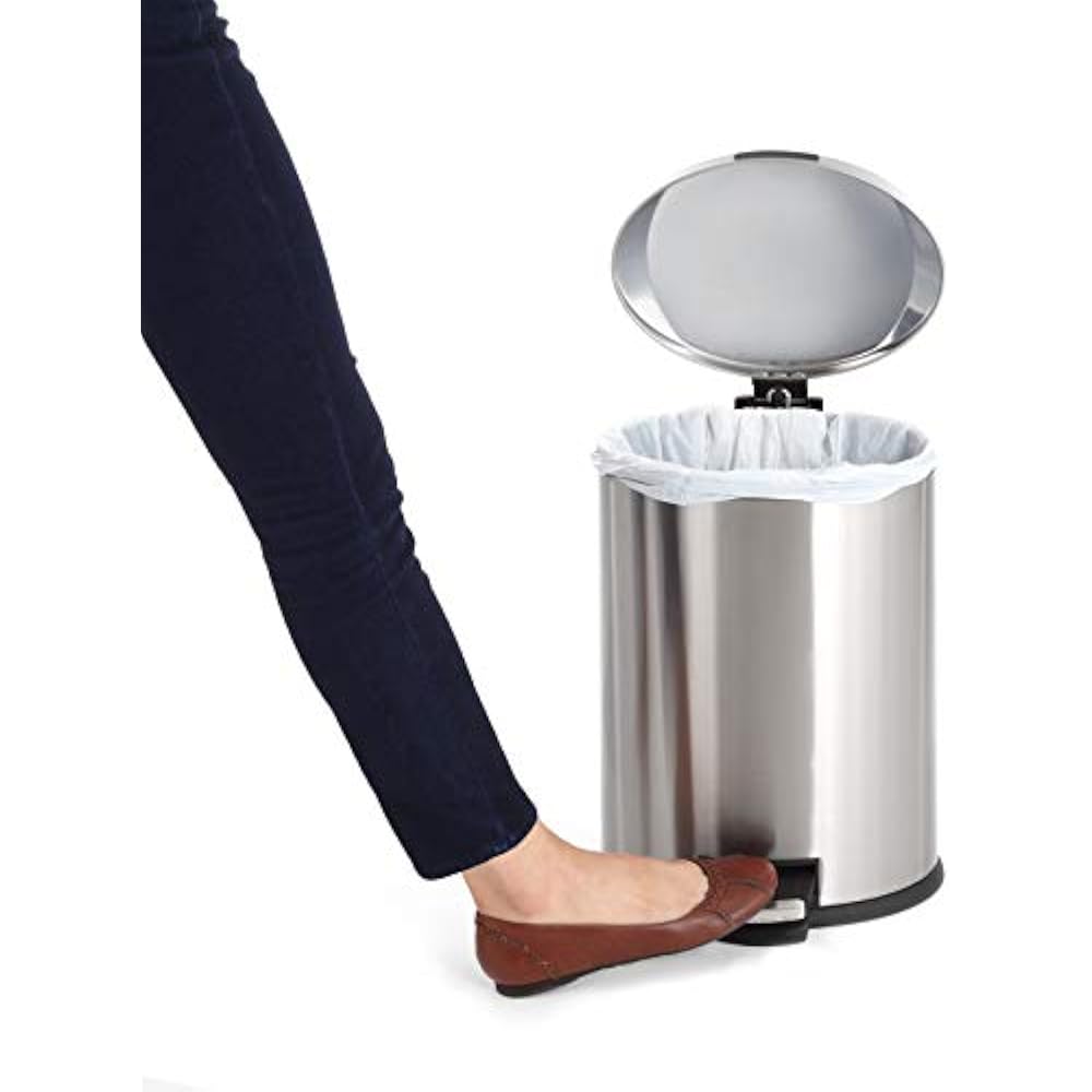 Stainless Steel Kitchen Trash Can Oval Design Step Pedal 12 Liter / 3