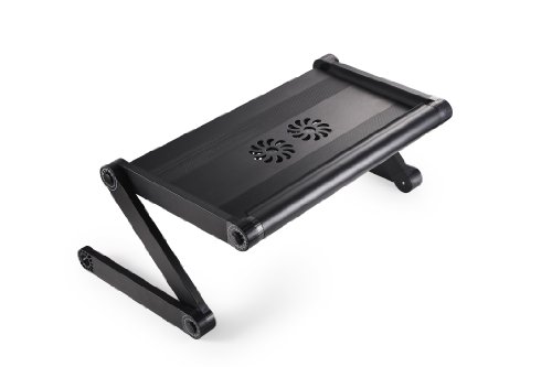 Uncaged Ergonomics WorkEZ Executive 2 Fans and 3 USB Ports Adjustable Ergonomic Laptop and Tablet Stand, Black (WEEFHb)