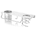 Kioos Aluminum Wall Mounted Hair Dryer Holder, Blow Dryer Brush Rack, Hanging Bathroom Shelves with Towel Bar Hooks 1 Cup