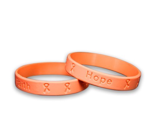 50 Awareness Silicone Bracelets (Wholesale Pack - 50 Bracelets) (Peach)