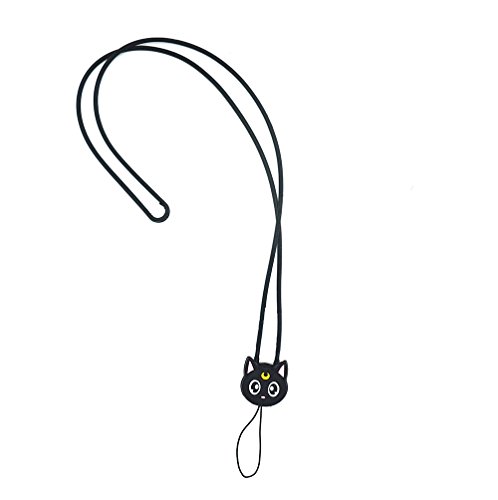 GTONEE Silicone Phone Neck Lanyard Cellphone Straps (black cat)