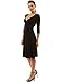 PattyBoutik Women's V Neck 3/4 Sleeve Faux Wrap Dress