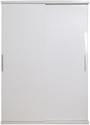 Direct Furniture Torino 2-Door Sliding Wardrobe, MDF/Chipboard, White Gloss/Oak