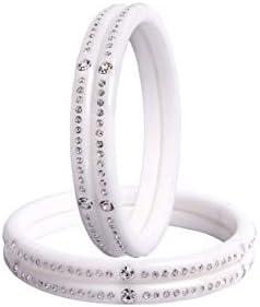 WoWants Designer White Shankha with Stone Bangle Set (Pack of 4)