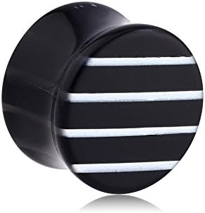 Holy Plug Body Piercing Jewelry Single Uv Acrylic Double Flared Plug With Line Pattern 000g 0000g 9/16" 5/8" 1 1/16" 1 1/8" 1 3/16" 1 1/4" 1 3/8" 1 7/16" 1 1/2" 1 9/16" 1 11/16" 1 3/4" 1 13/16"