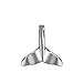 Sterling Silver XS Whale Tail Charm Pendant