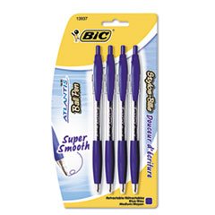 BIC Products - BIC - Atlantis Ballpoint Retractable Pen, Blue Ink, Medium, 4 per Pack - Sold As 1 Pack - Smooth, scratch-free writing. - Soft cushion grip gives you great no-slip comfort. -
