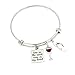 Toes in the Sand Wine in My Hand, Wine Lovers Beach Gifts Bangle Charm Bracelet