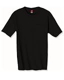 Hanes Heavyweight Tagless Pocket Tee, Black, Large