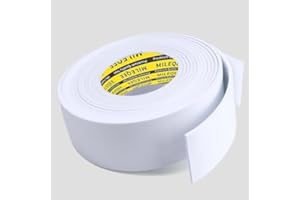 MILEQEE Single-Sided Adhesive Foam Tape EVA White, Multipurpose Sponge Sealing Strip Window Door Insulation Table Edge Protector Wall Bumper Guards, 2.36in x 16.4FT