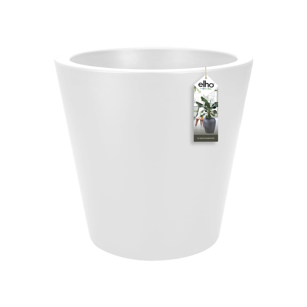 Elho Pure Straight Round 35 - Flowerpot - White - Indoor & Outdoor - Ø 35 x H 33.5 cm