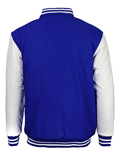 Maximos USA Men's Premium Vintage Baseball Letterman Varsity Jacket (Medium, Blue White)