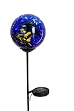 Moonrays 92563 Solar Powered White LED Swirled Glass Gazing Ball Stake Light Multipack