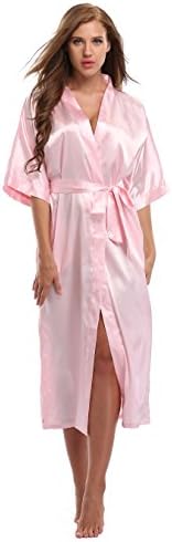 Women's Long Satin Kimono Robes for Bride and Bridesmaids