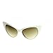 zeroUV Oversized Cat Eye Sunglasses for Women, UV400 Vintage Inspired Fashion Mod Chic High Pointed 70s Cateye Sunglasses 54mm (White)