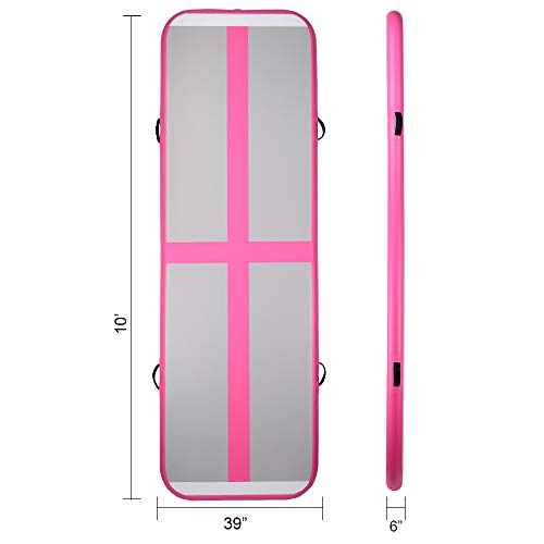 Tuxedo Sailor 10ft/13ft/16ft/20ft Inflatable Gymnastics Air Track Tumbling Mat 4in/6in/8in Thick Tumbling Air Track Mat with Electric Air Pump for Cheerleading/Gymnastics/Beach/Gym/Home use