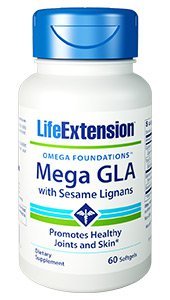 Life Extension Mega GLA with Sesame Lignans 60 Softgels. Pack of 2 Bottles