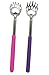 SinLoon(2- Pack Extendable Telescopic Scratcher Handle, Bear Claws Metal Back Scratchers/Hand Massager/backslap with Rubber Handles（Purple and Pink