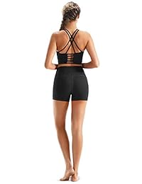 Rocorose - Pantalones cortos de yoga para mujer con control de vientre, cintura alta, con bolsillos