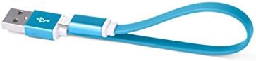 Lighting cable, COSMOCAT USB Short Flat Cable, high-speed USB to 8 Pin Lighting Charging Cable with metal connector for iPhone and iPad (0.65 ft /0.2 m) (Blue)