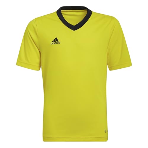 Adidas Unisex Child Entrada 22 Jersey Shirt, Team Yellow/Black, X-Small US