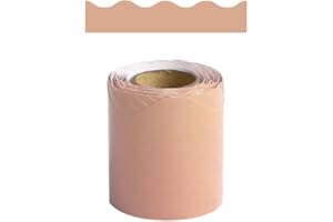 32 Feet Board Borders for Classroom Décor, Bulletin Board Trim Doors Decoration Strips, Scalloped Borders (Light Orange)