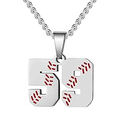 Baseball Number Necklace for Boy 00-99 Athletes