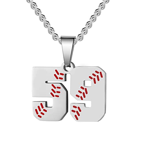 Baseball Number Necklace for Boy 00-99 Athletes