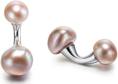 Unisex 11mm Freshwater Cultured Pearl Cufflinks 925 Sterling Silver Christmas Special (Lavendar)