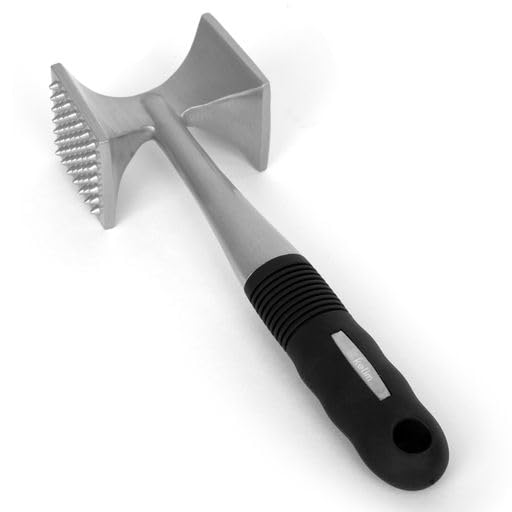 Kelim Meat Tenderizer Mallet - Heavy Duty Aluminum Meat Mallet Pounder - 2-Sided Meat Hammer Tenderizer for Softening and Flattening., Silver