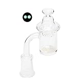 90 Degree 25mm Wide 4mm Thick Quartz with Glow Ball(10mm Female)