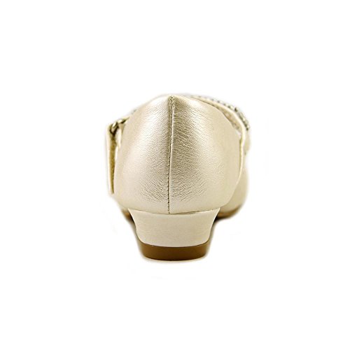 Girls Low Heel Girls Dress Shoe with Rhinestone Strap (10, Ivory)