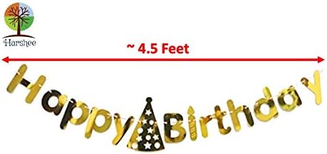 HarSheeTM 5ft. Shining Gold Happy Birthday Banner