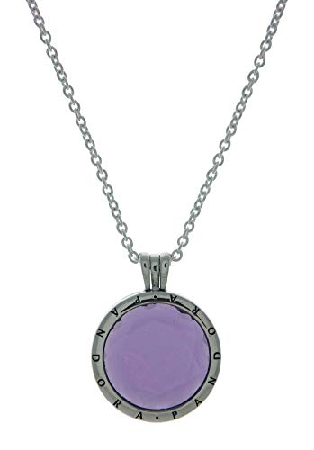 Faceted Locket Necklace With Purple Synthetic Amethyst 397710SAM60