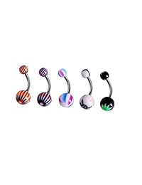 HuayoRong - Lote de 100 piercings para ombligo, 0.49 oz